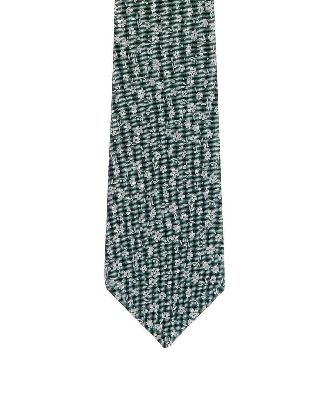 Canali Blue Floral/ Dots Reversible Silk Tie for men