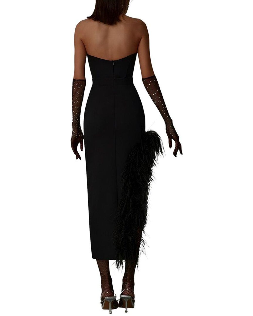 CAMILA BLANCO Black Midi Dress