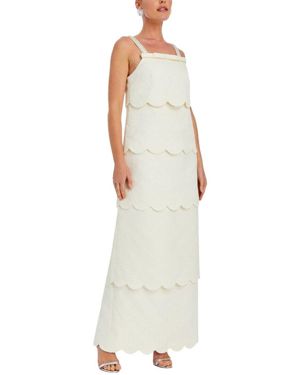 mestiza White Citrine Tiered Gown