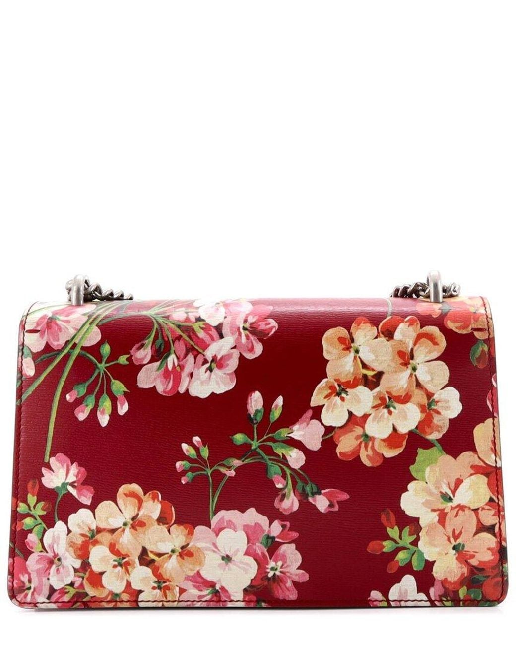 Gucci Red Blooms Print Leather Dionysus Bag Small (Authentic Pre-Loved)