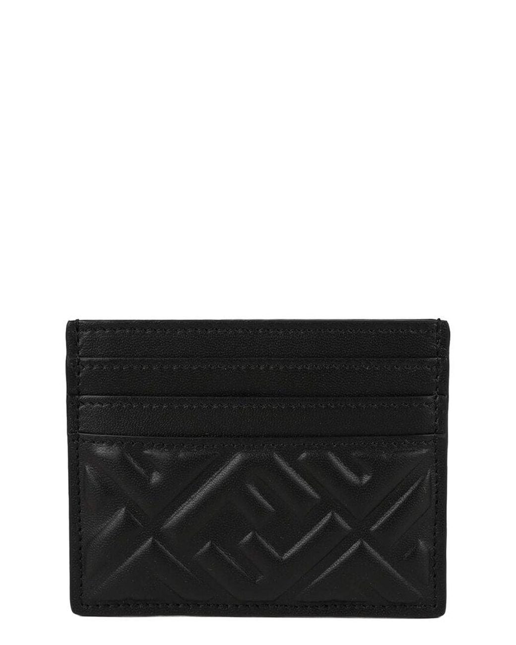 Fendi Black Lambskin Flat Card Holder (Authentic Pre-Loved)