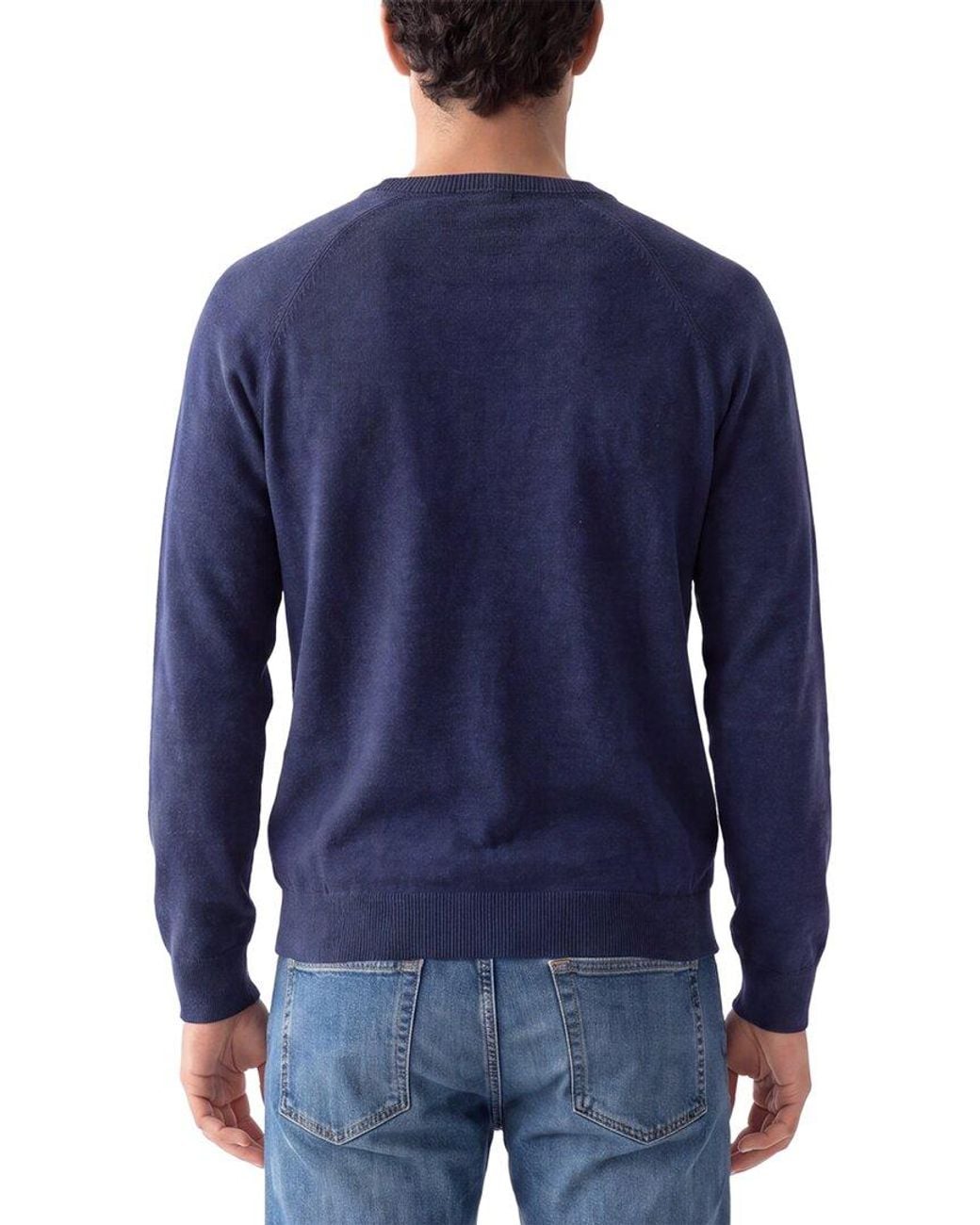 Forte Blue Cashmere 100% Cashmere Crewneck 100% Cashmere Sweater for men