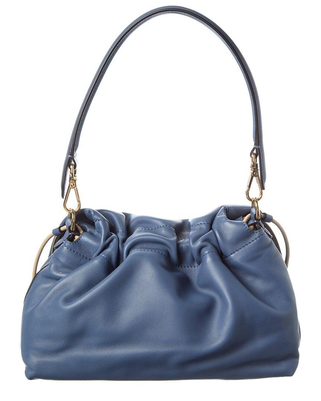 Fendi Blue Mamma Baguette Medium Leather Shoulder Bag