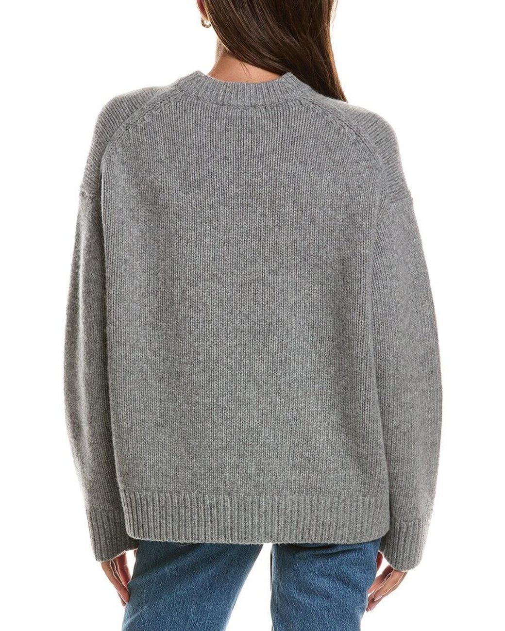 Theory Gray Oversized Wool Sweater