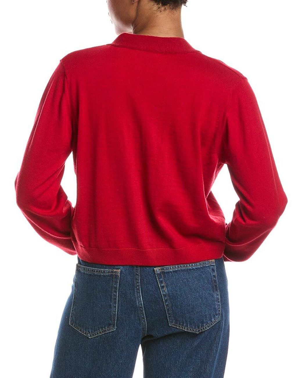 Officine Generale Red Serena Wool Cardigan