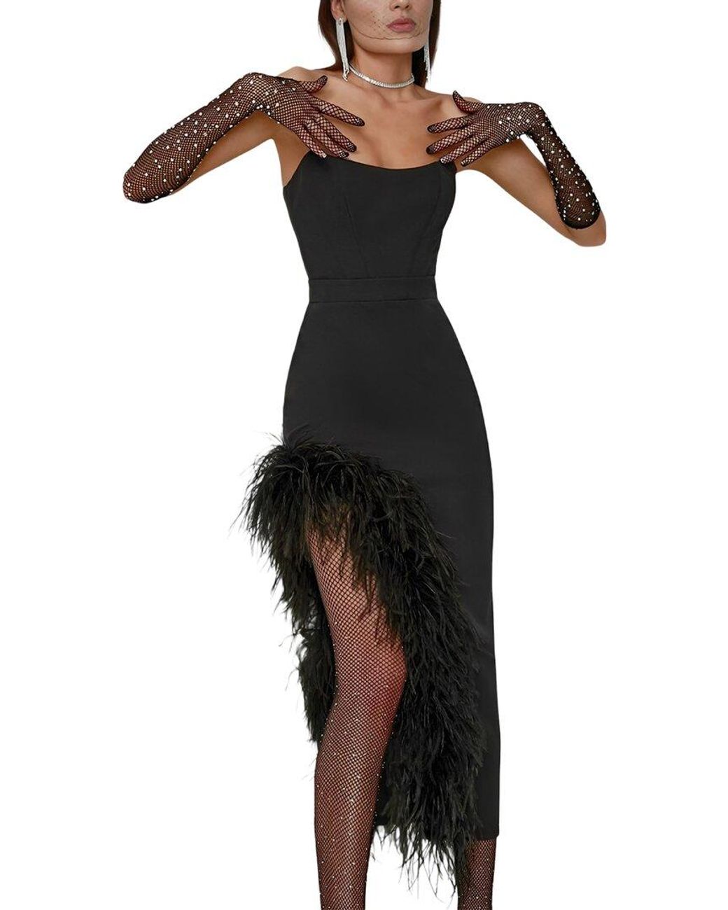 CAMILA BLANCO Black Midi Dress
