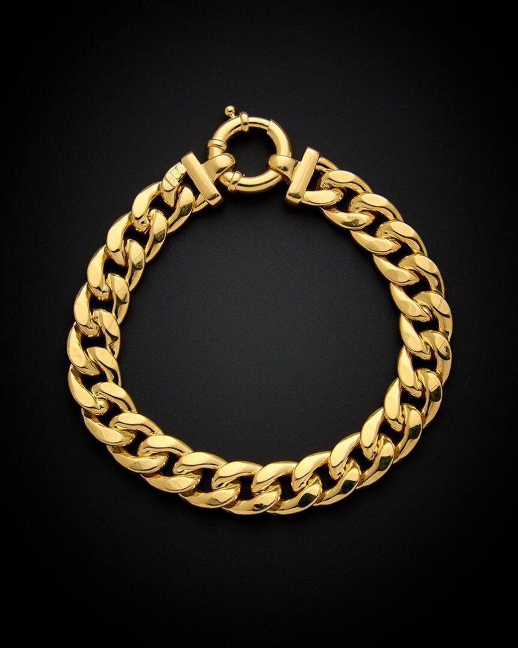 Italian Gold Blue 14k Curb Chain Bracelet
