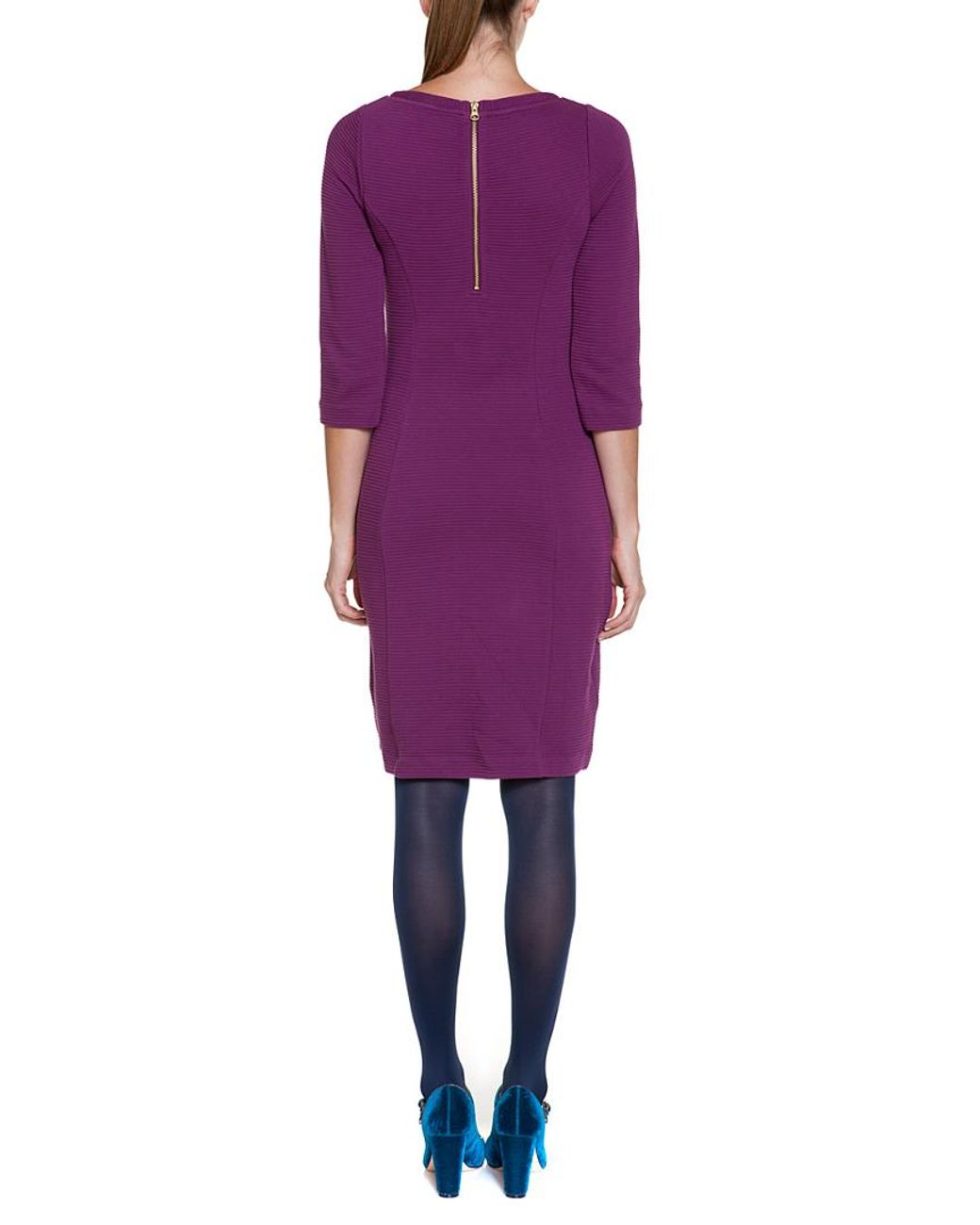Boden Ottoman Beetroot Ribbed Shift Dress in Purple | Lyst