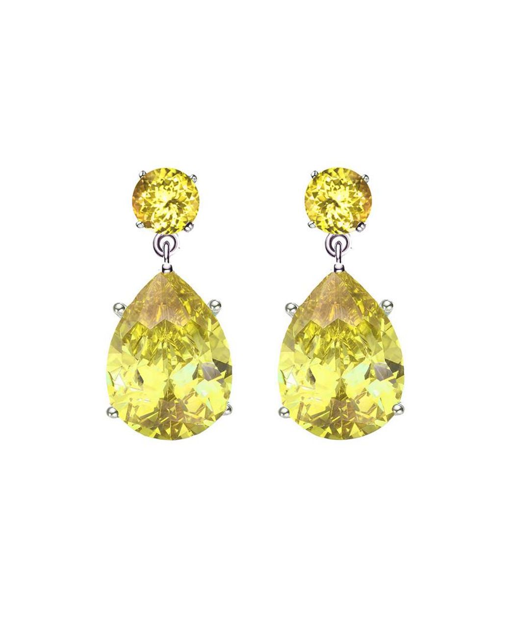 Rachel Glauber Yellow Silver Earrings