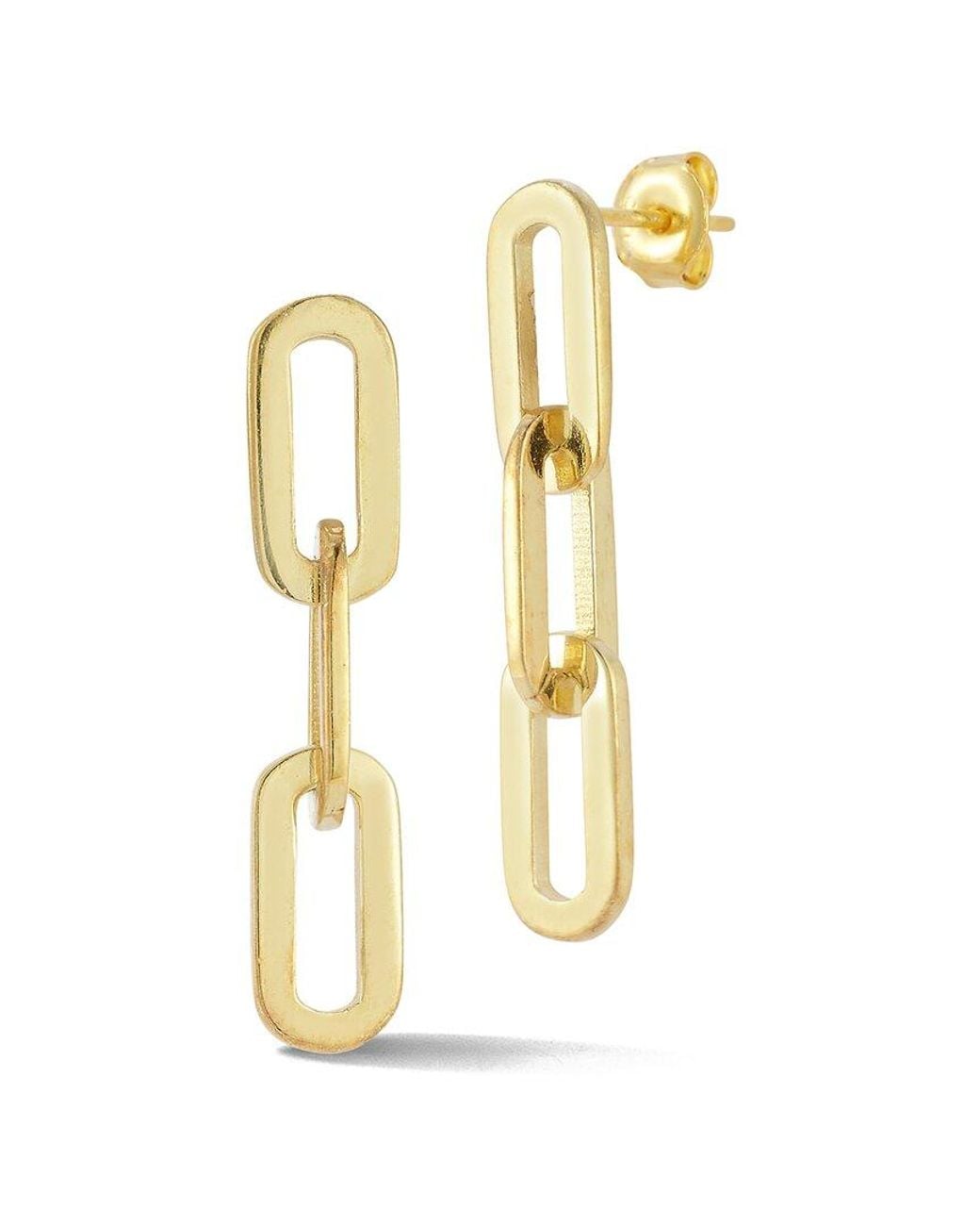 Sphera Milano Metallic 14k Over Silver 3-link Drop Earrings