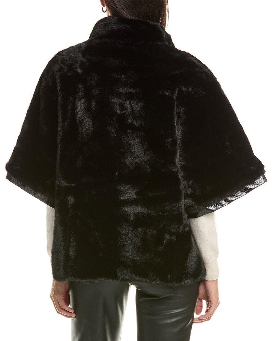 La Fiorentina Black Faux Fur Jacket