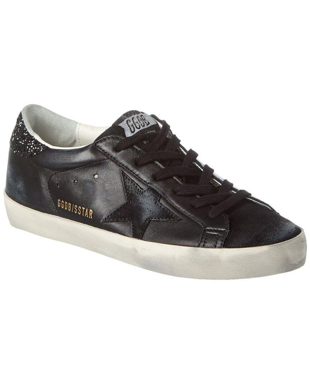 Black glitter superstars hotsell