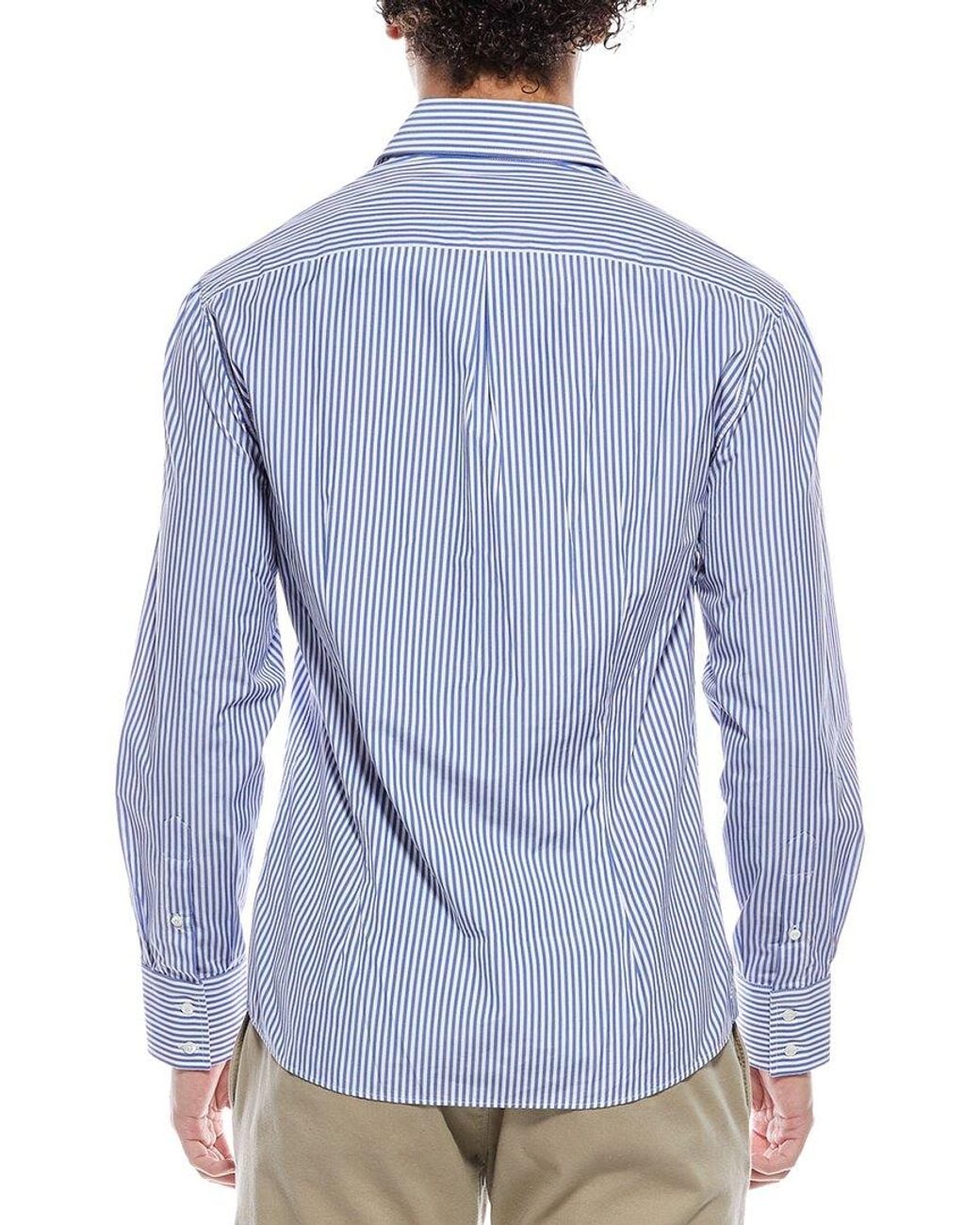 Brunello Cucinelli Blue Slim Fit Shirt for men