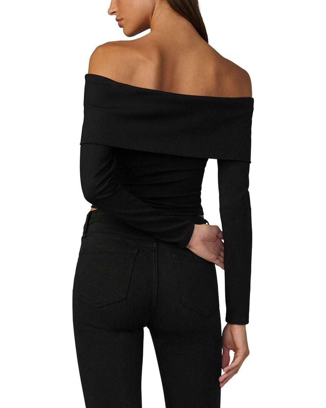 Joe's Jeans Black The Off-Shoulder Top