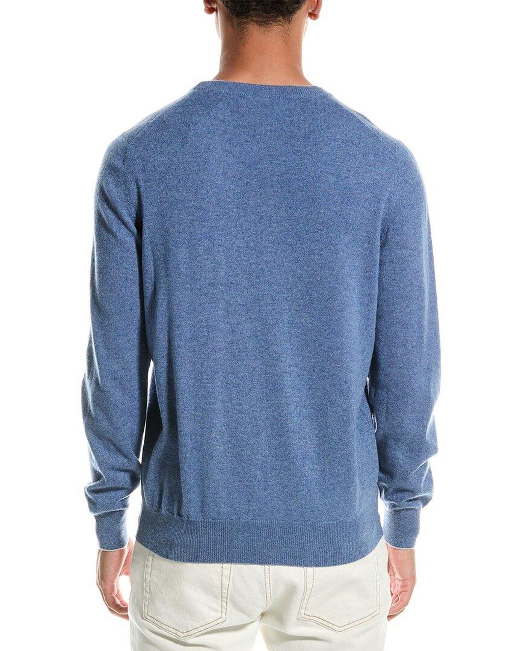 Brunello Cucinelli Blue 100% Cashmere Sweater for men