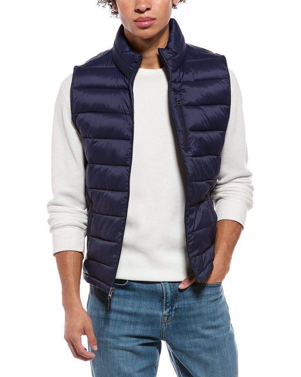 Cole Haan Blue Quilted Vest for men