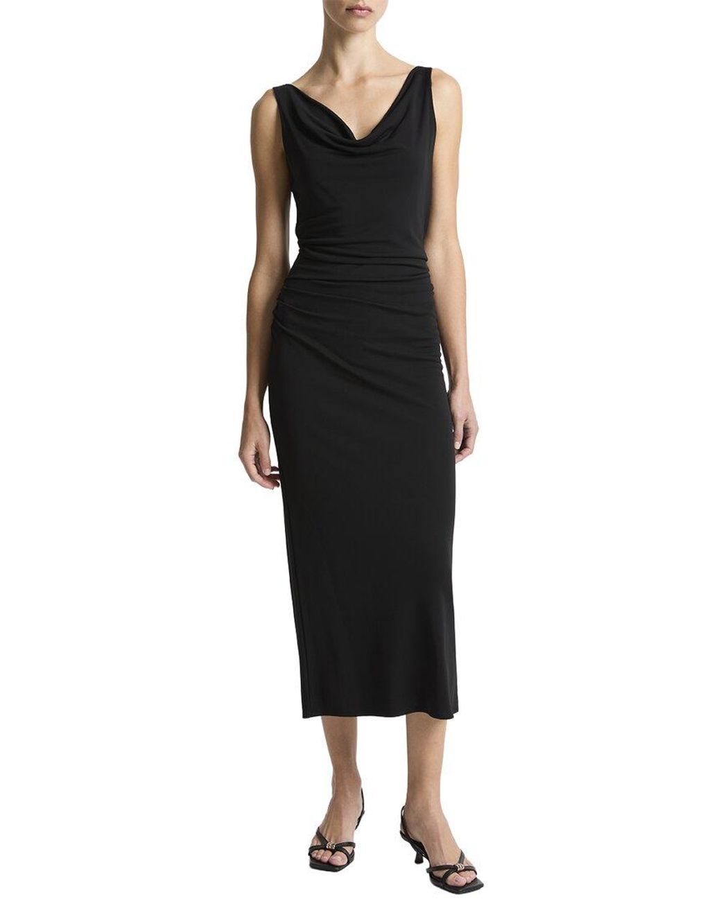 Vince Black Cowl Neck Tank Dress