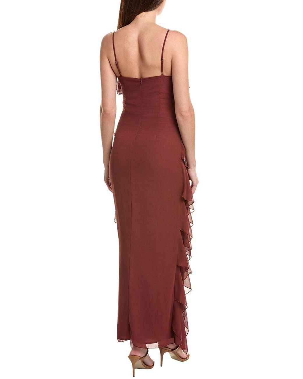 AREA STARS Red Riza Ruffle Dress