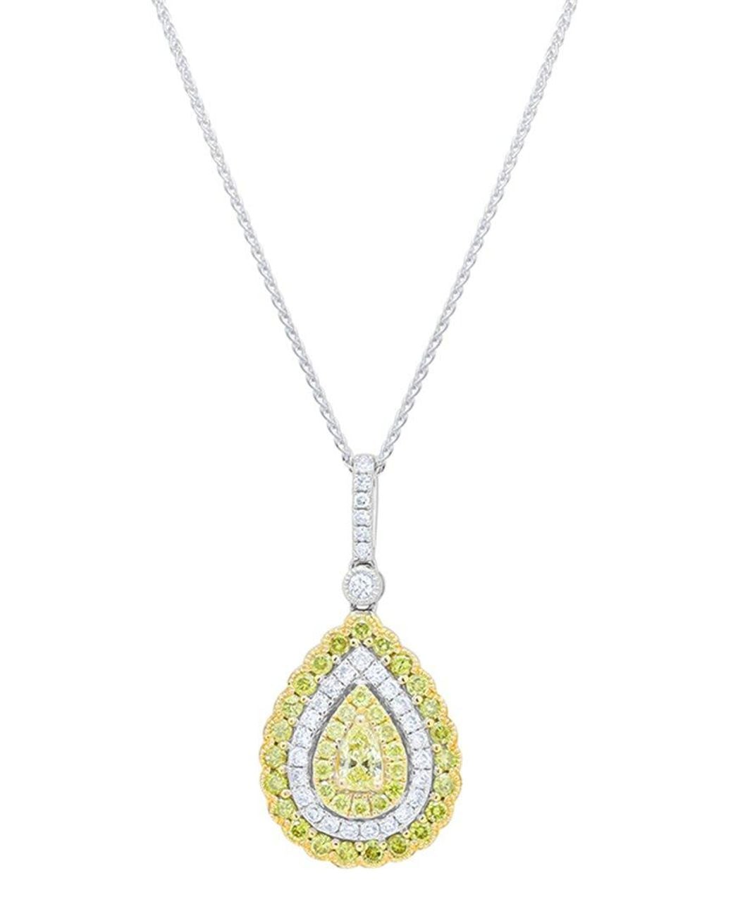 Diana M Metallic Fine Jewelry 14k Two-tone 1.17 Ct. Tw. Diamond Pendant Necklace