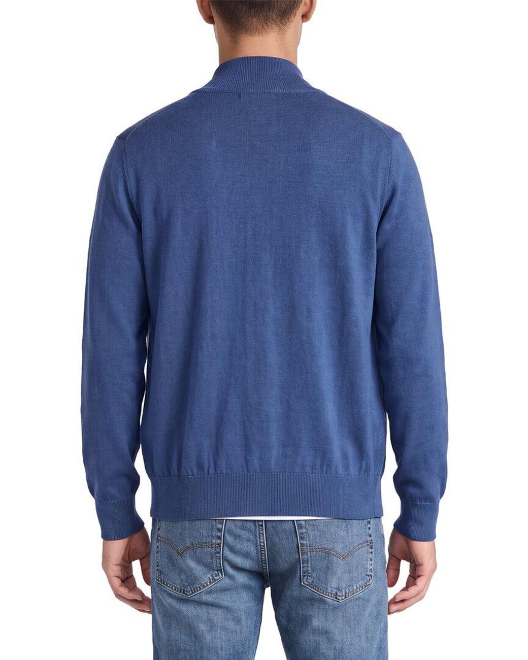 N.Peal Cashmere Blue Button Up 100% Cashmere Sweater for men