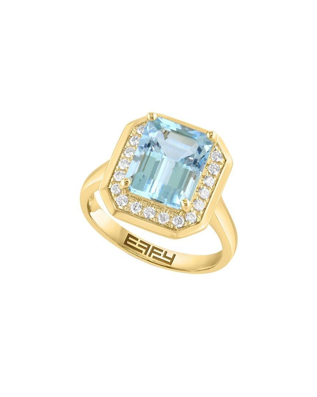 Effy Fine Jewelry Metallic 14K 3.27 Ct. Tw. Diamond & Aquamarine Ring