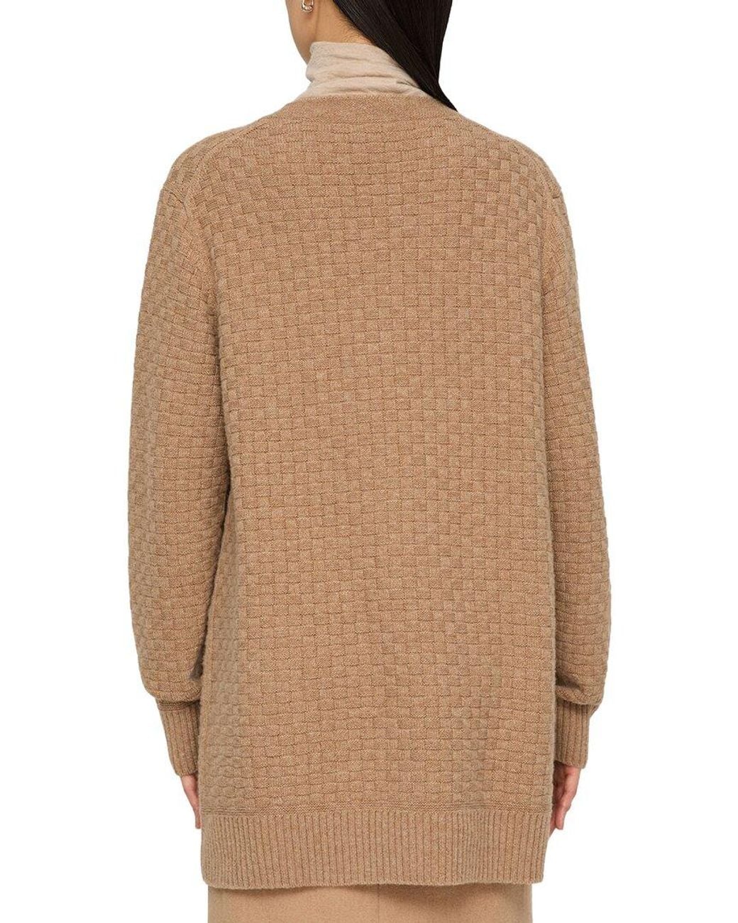 Lafayette 148 New York Natural Basket Stitch Button Front 100% Cashmere Cardigan