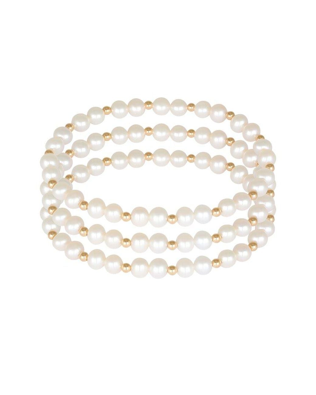 Splendid White 6Mm Pearl 10K Bracelet