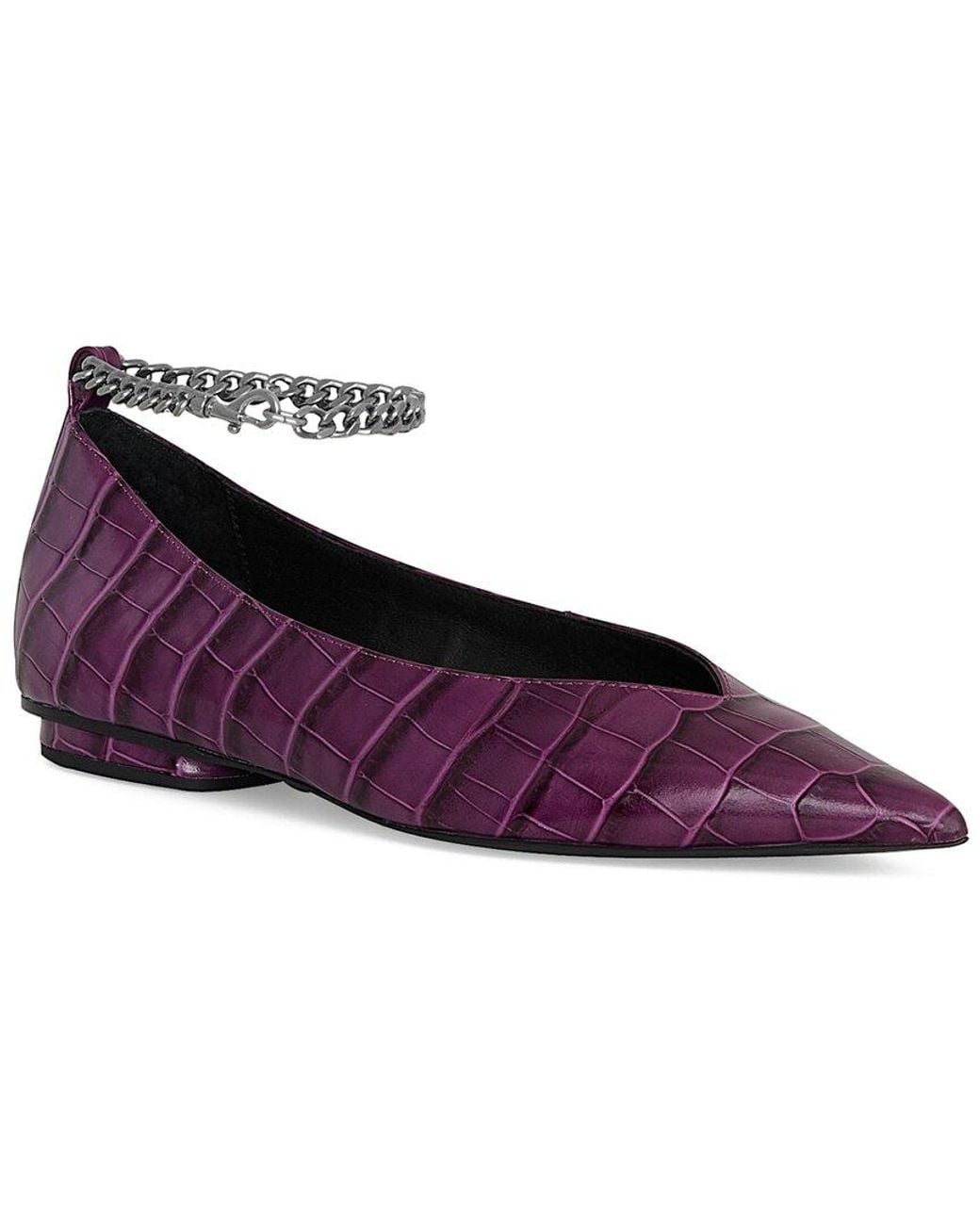 Rebecca Minkoff Purple Chain Ankle Leather Ballet Flat