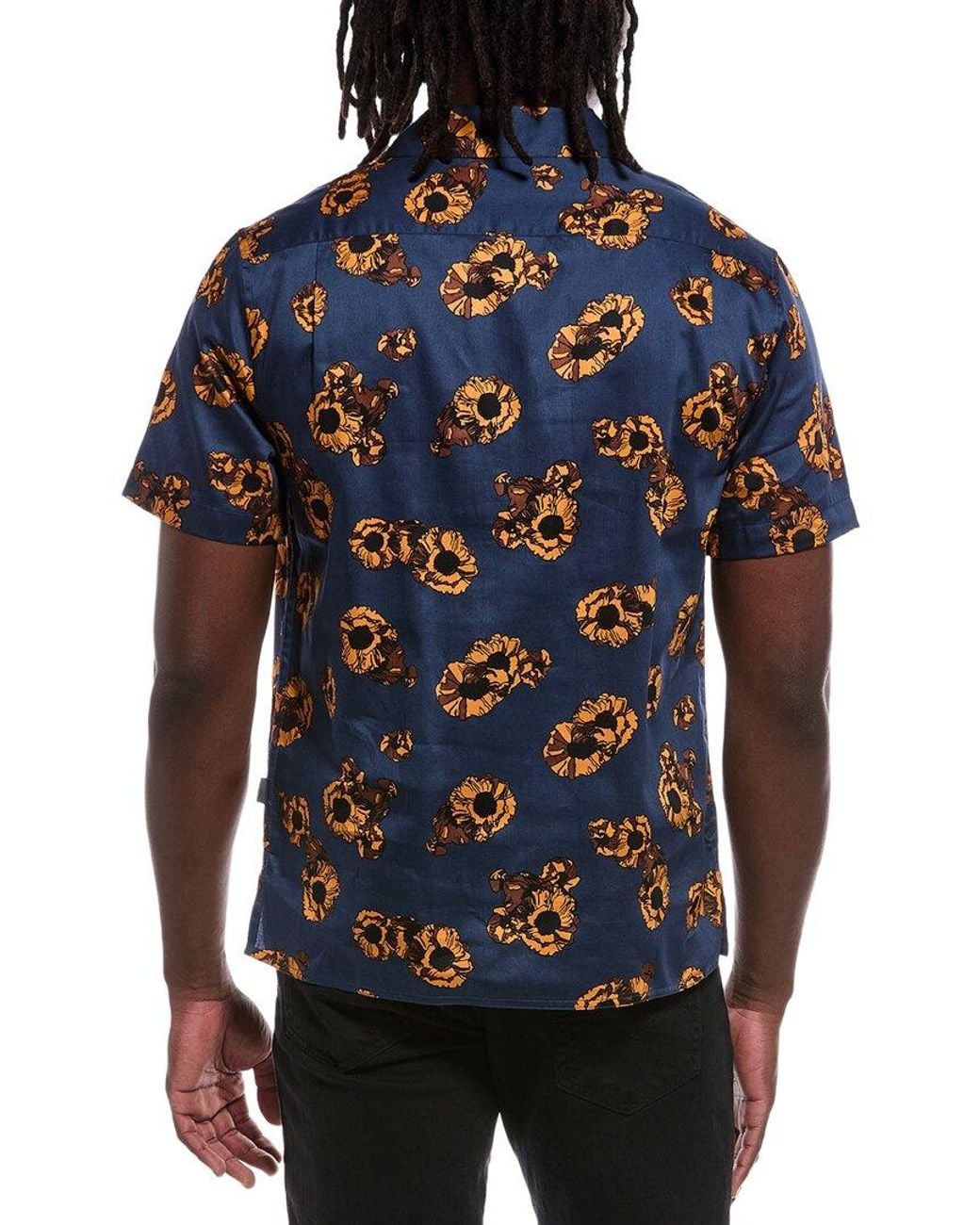 John Varvatos Blue Danny Camp Shirt for men