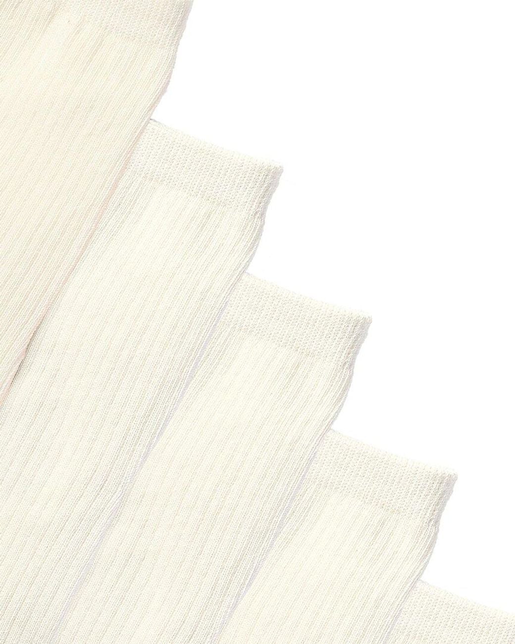 Stems White 5Pk Everyday Mid Crew Socks