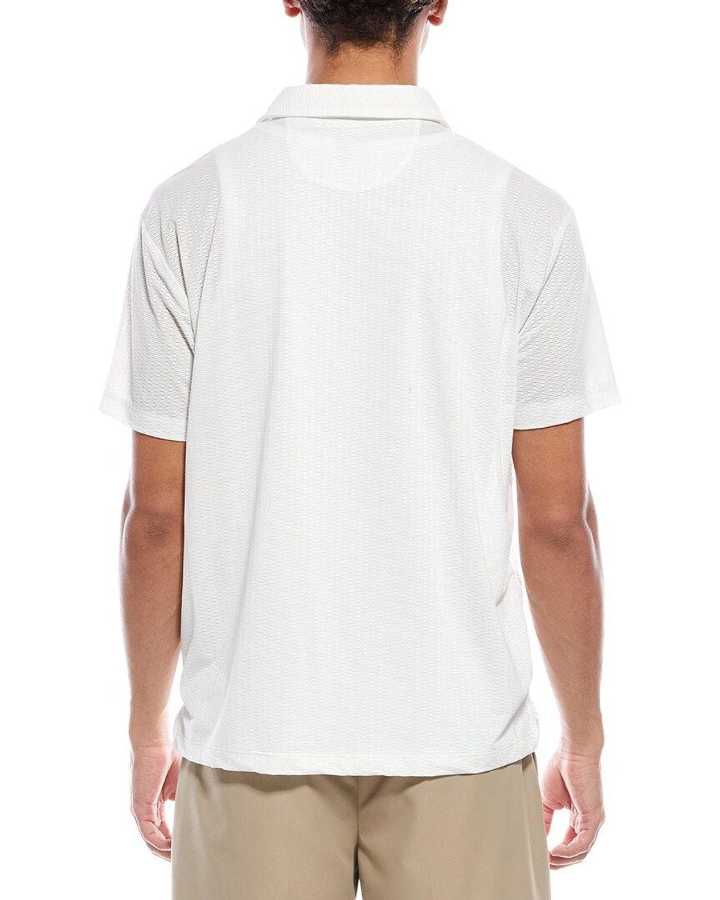 Vintage 1946 White Metal Vent Jacquard Polo Shirt for men