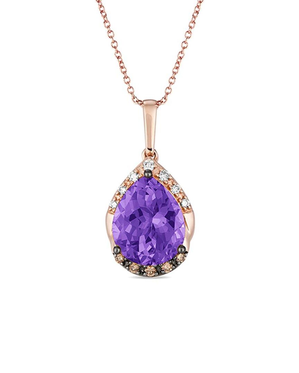 Le Vian Pink Le Vian Grape Amethyst 14k Rose Gold 2.86 Ct. Tw. Diamond & Amethyst Pendant Necklace