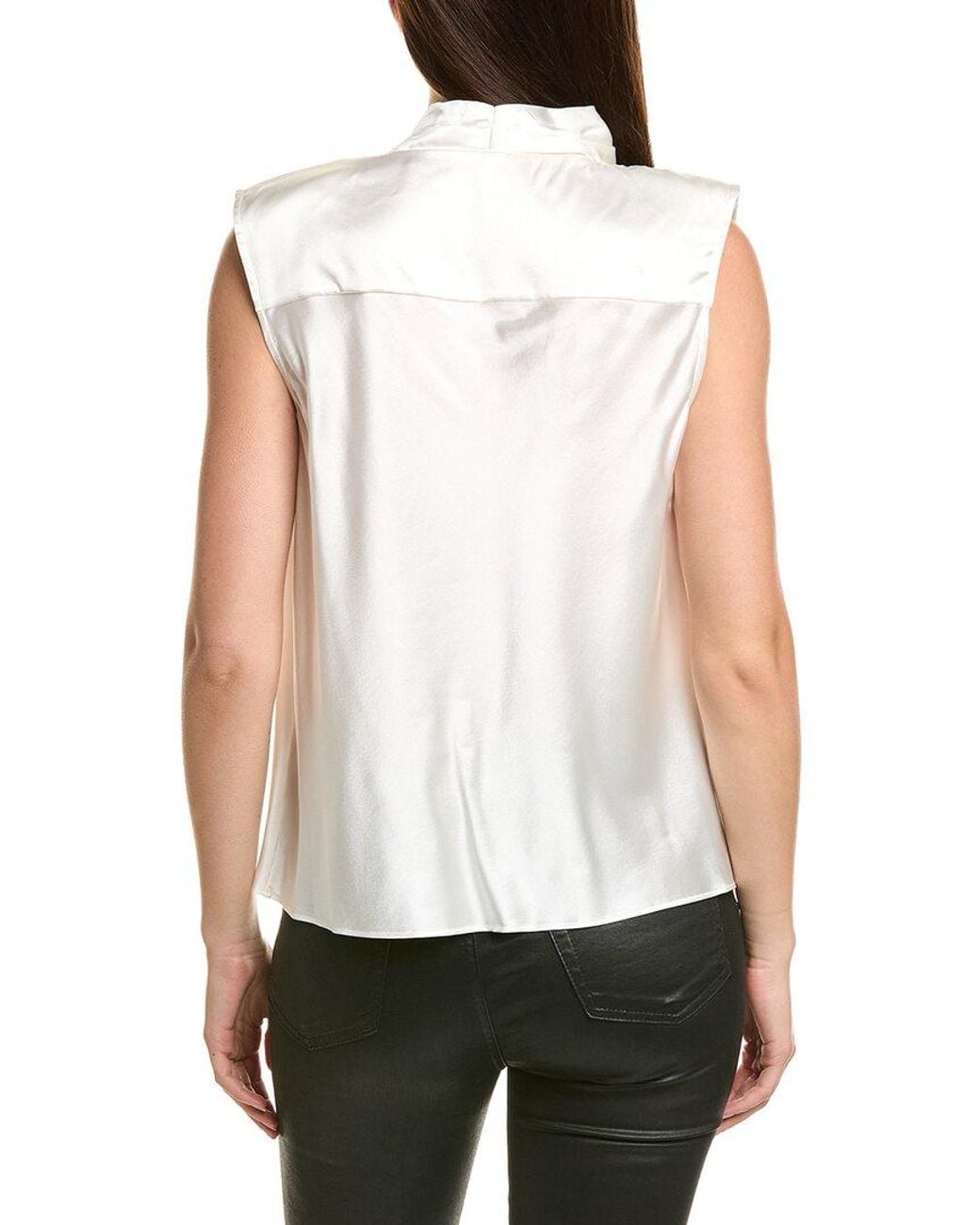 Ramy Brook White Gregory Silk-Blend Top
