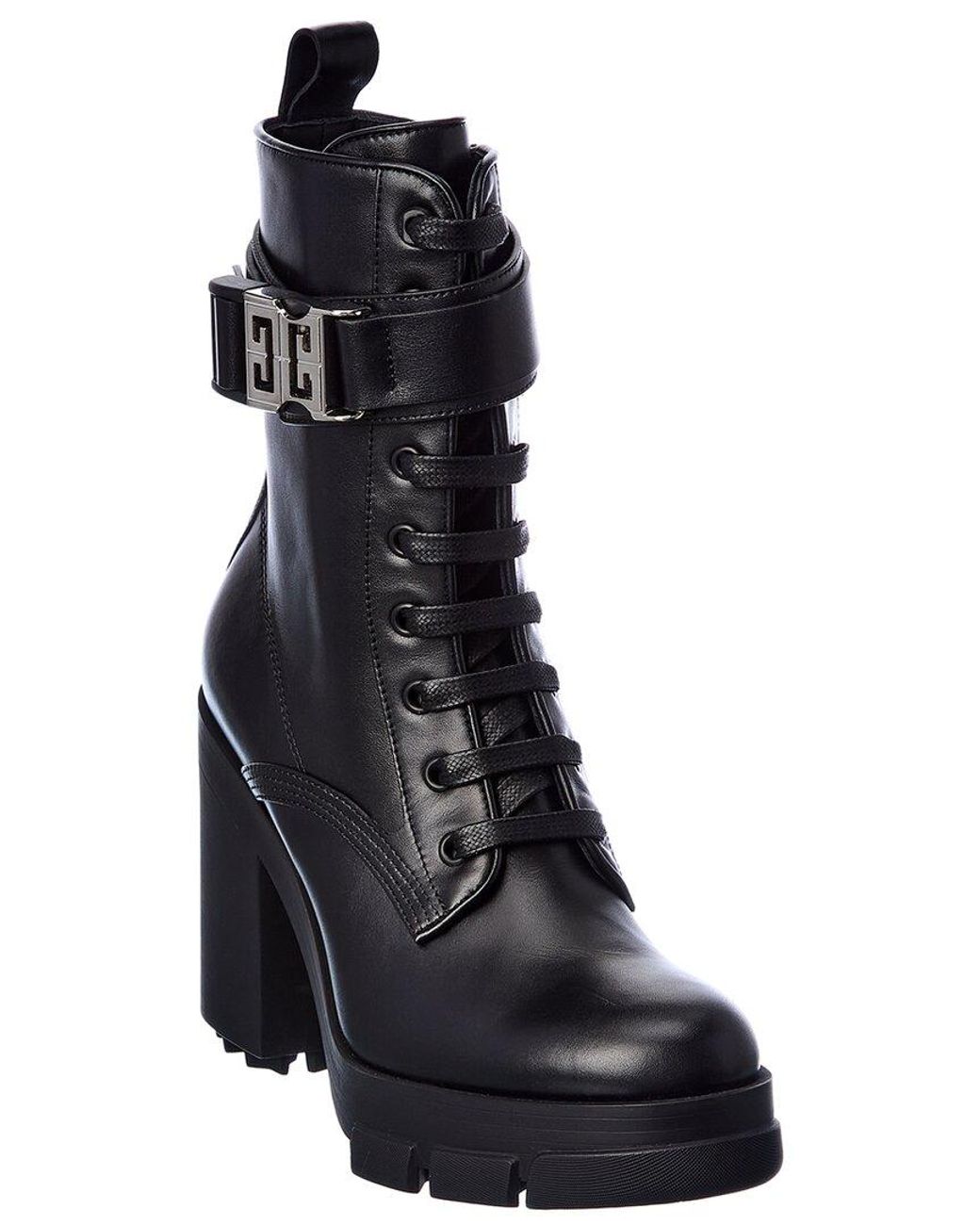 Givenchy Terra 4g Buckle Leather Combat Boot in Black Lyst UK