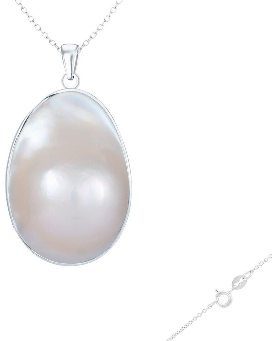 Splendid White 17X24Mm Pearl Plated Pendant
