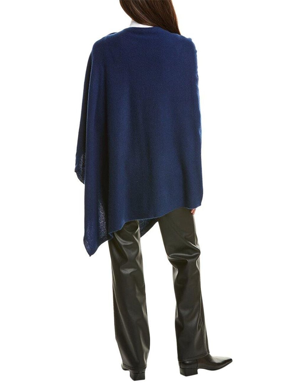 Sofiacashmere Blue Button-Shoulder Cashmere Wrap Sweater