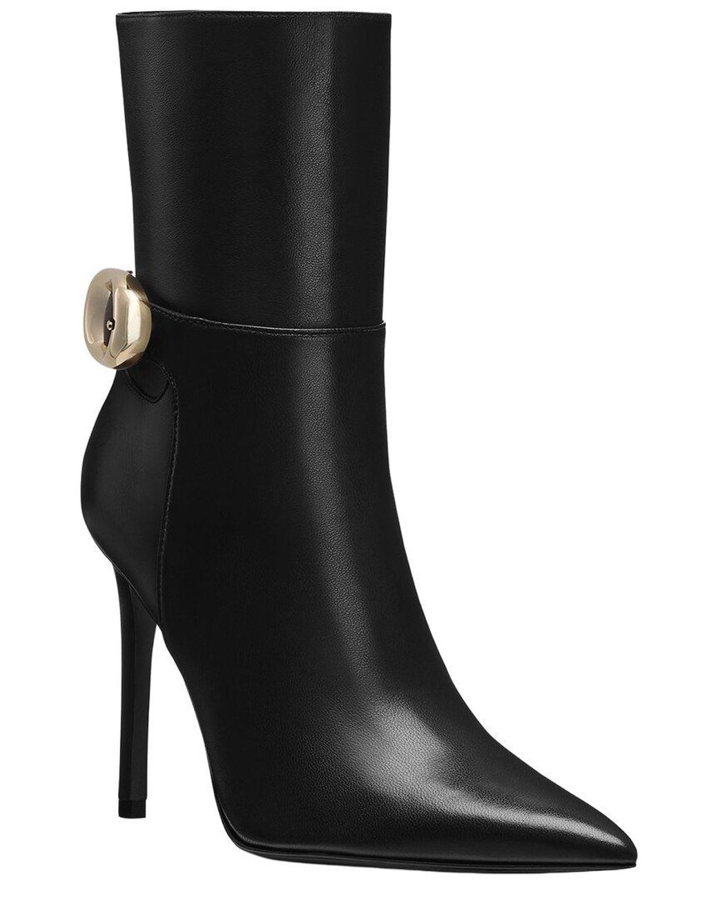Stuart Weitzman Black Stuart Power Buckle Leather Bootie