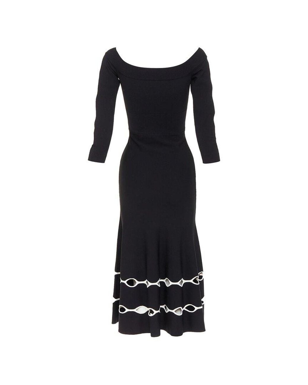 McQueen Black Knit Openwork Dress, Size Int (Authentic Pre-Loved)