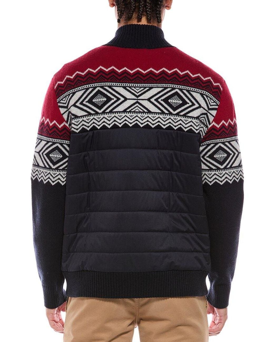 N.Peal Cashmere Black Padded Mock Neck Cashmere Jacket for men