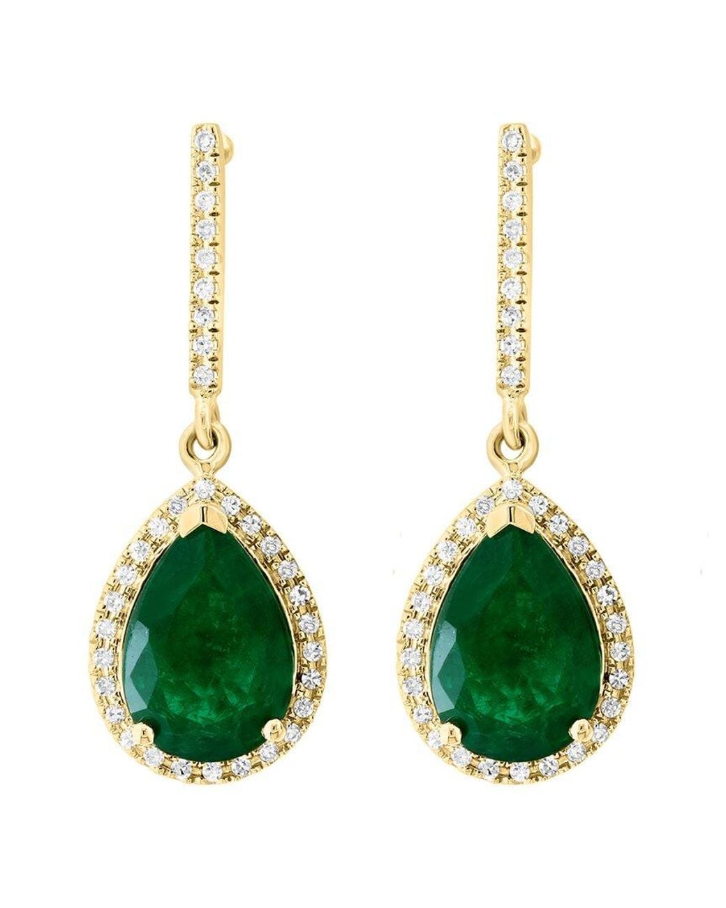 Effy Fine Jewelry White 14K 3.25 Ct. Tw. Diamond & Emerald Earrings