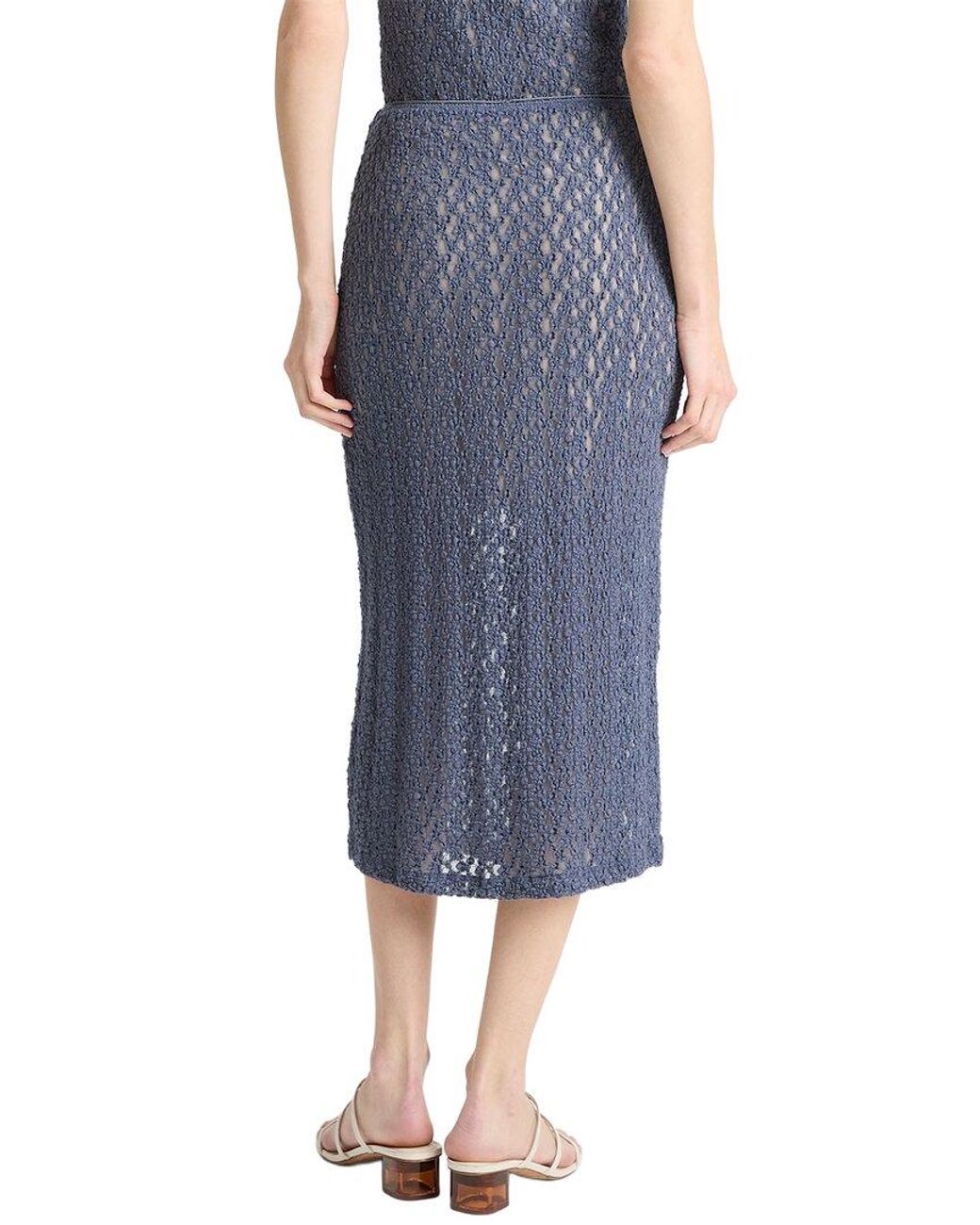 Vince Blue Floral Smocked Skirt