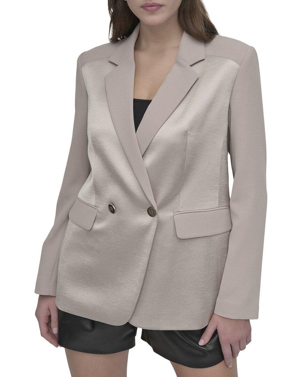 DKNY Gray Open Back Blazer