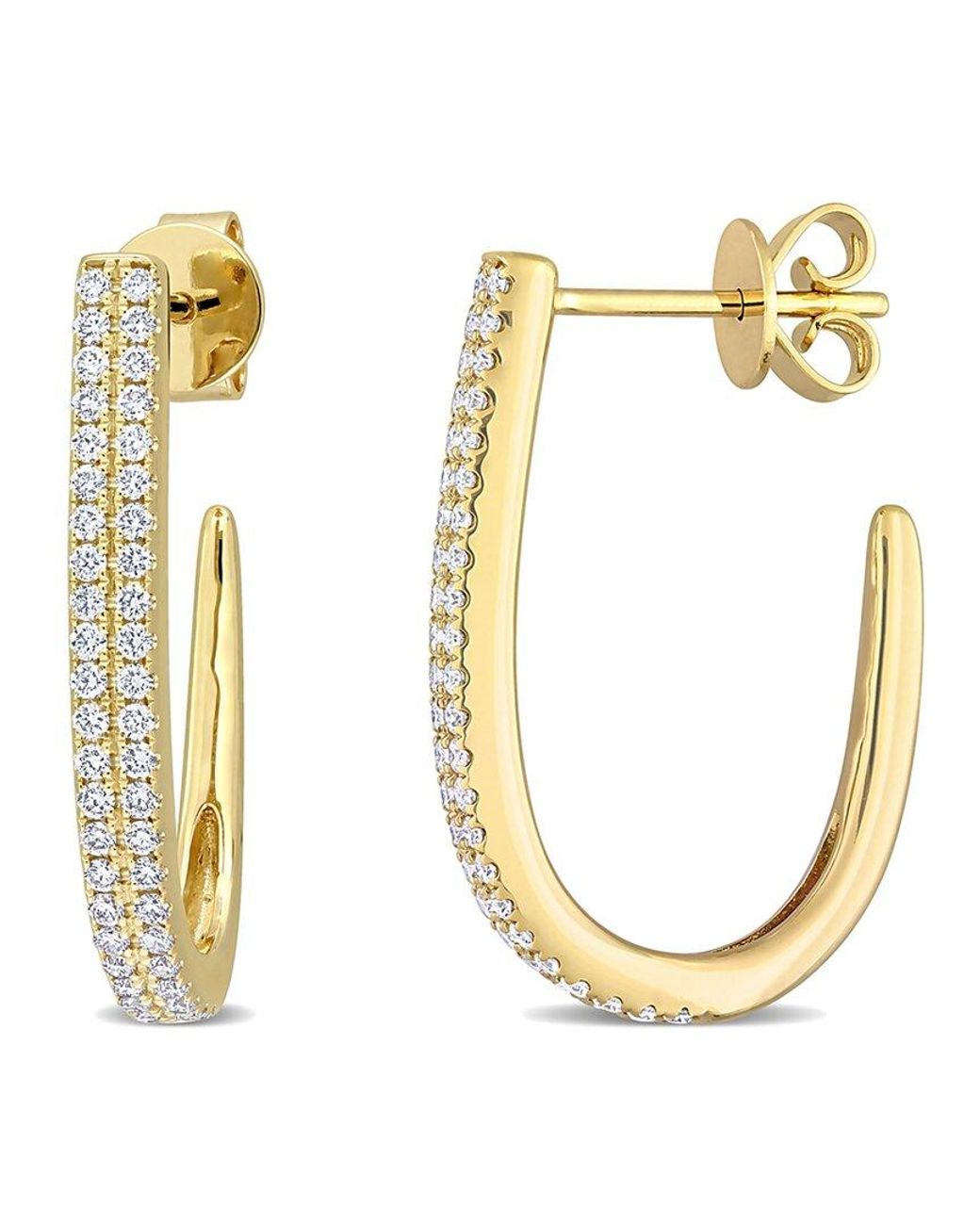 Diamond Select Cuts Metallic 14k 0.46 Ct. Tw. Diamond Hoops