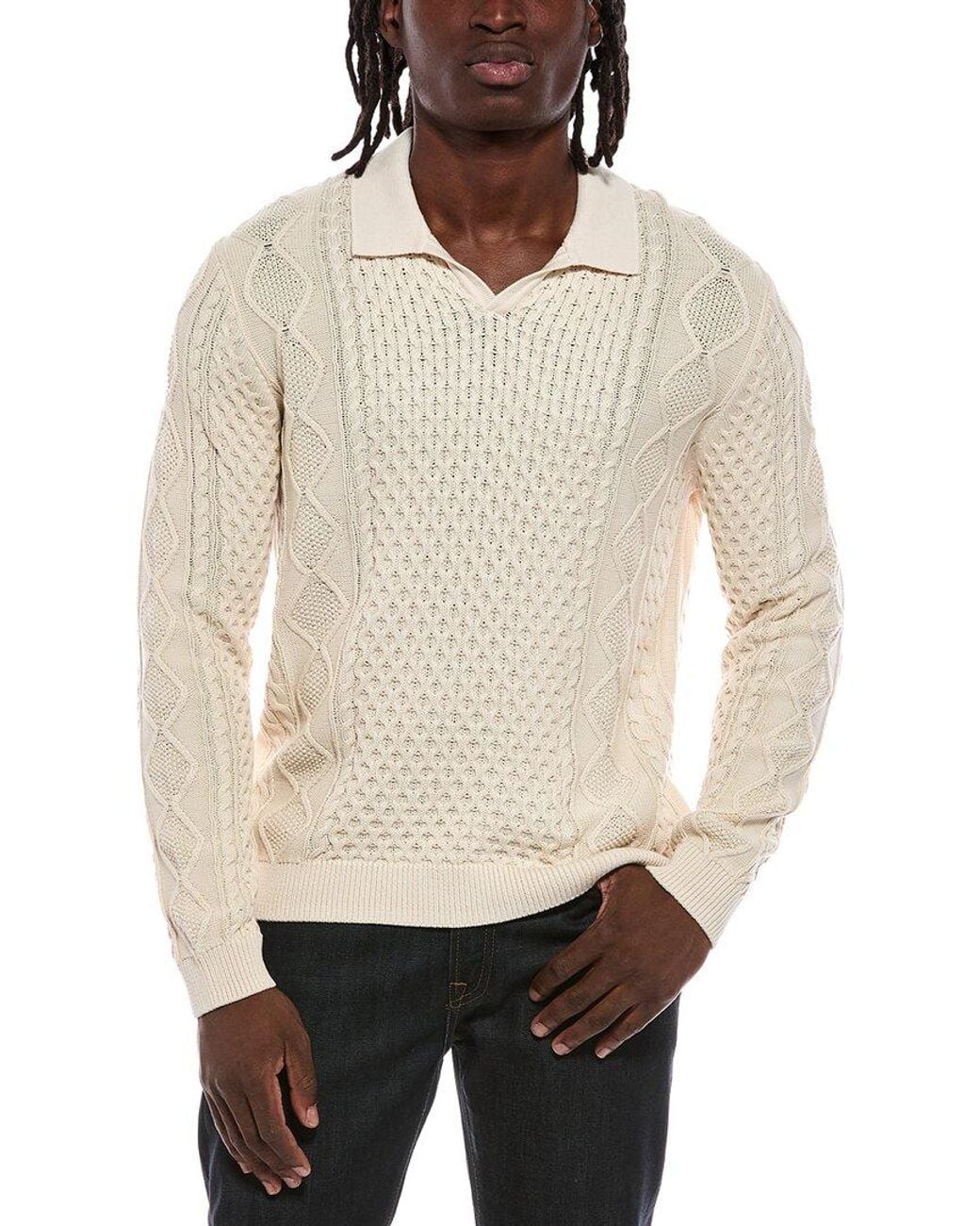 John Varvatos Natural Haynes Johnny Collar Sweater for men