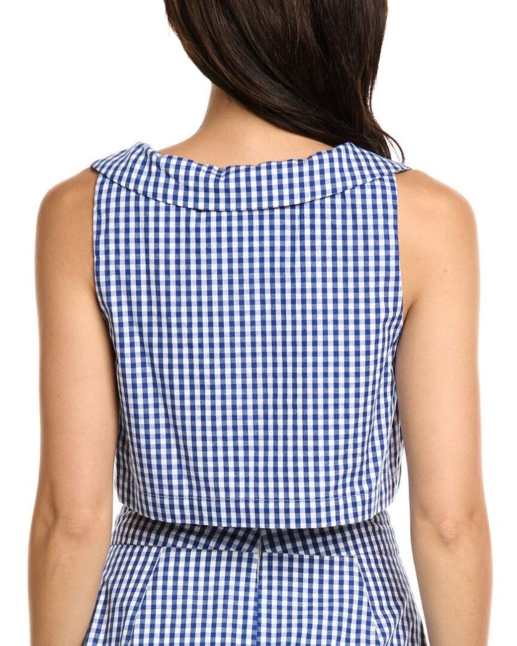 LUXE ALWAYS Blue Check Top