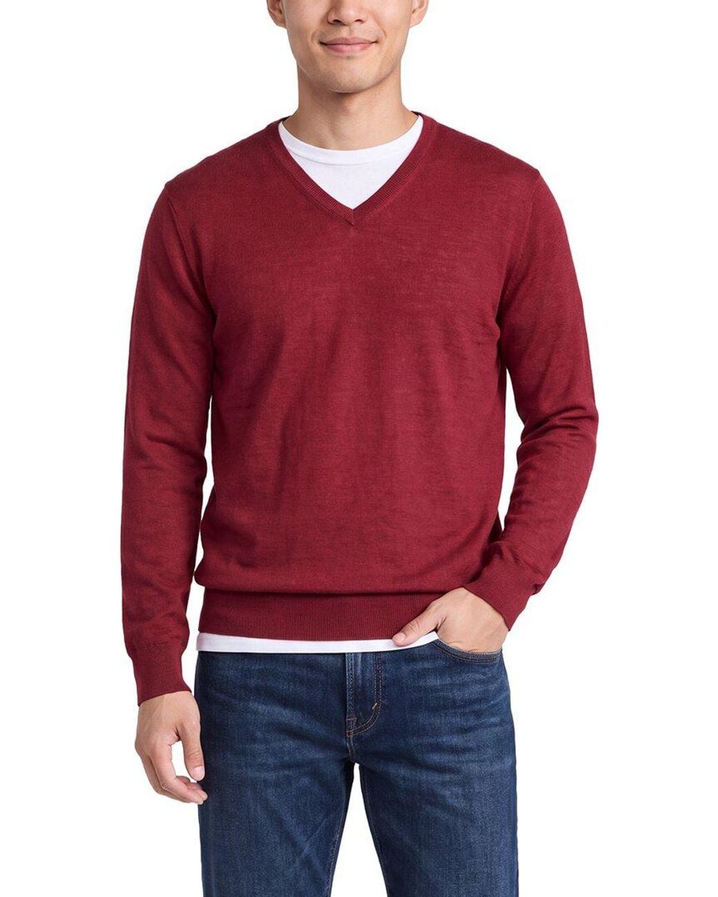 N.Peal Cashmere Red Conduit Fine Gauge Cashmere & Silk-Blend V-Neck Sweater for men