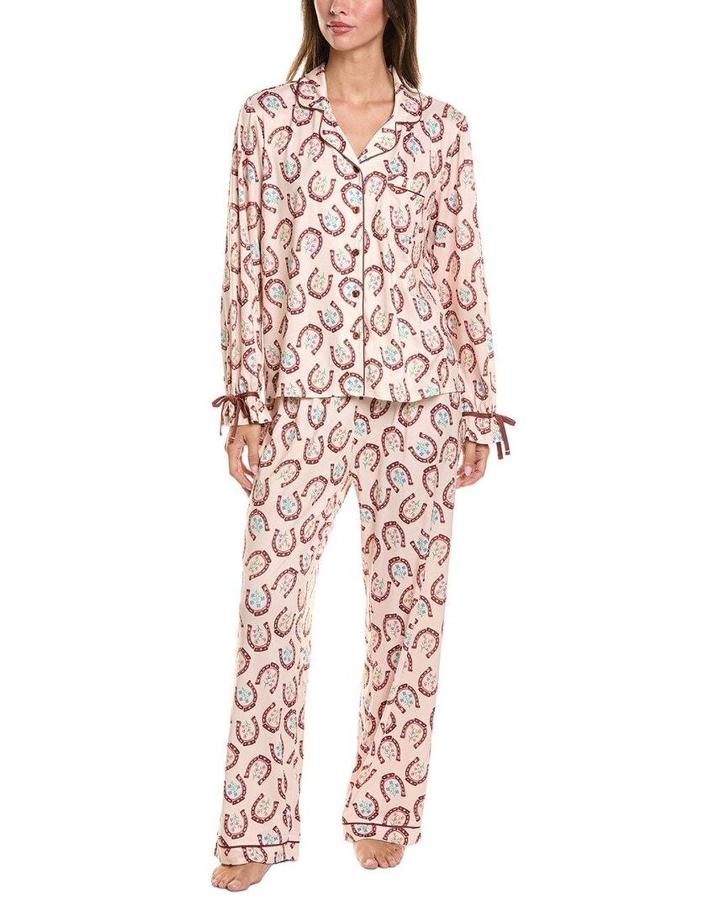 Haute Dreamz Red 2pc Romantic Bow Trim Pajama Set