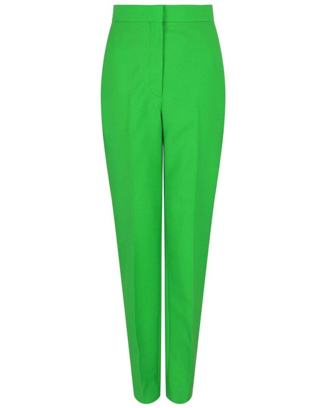 McQueen Green Wool & Mohair Trouser