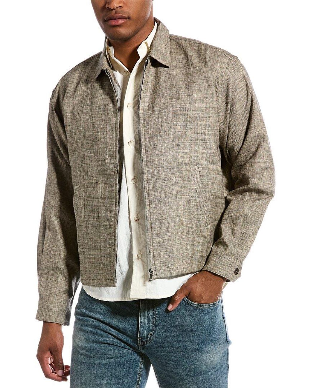 John Elliott Linen-blend Cropped Jacket in Gray for Men | Lyst