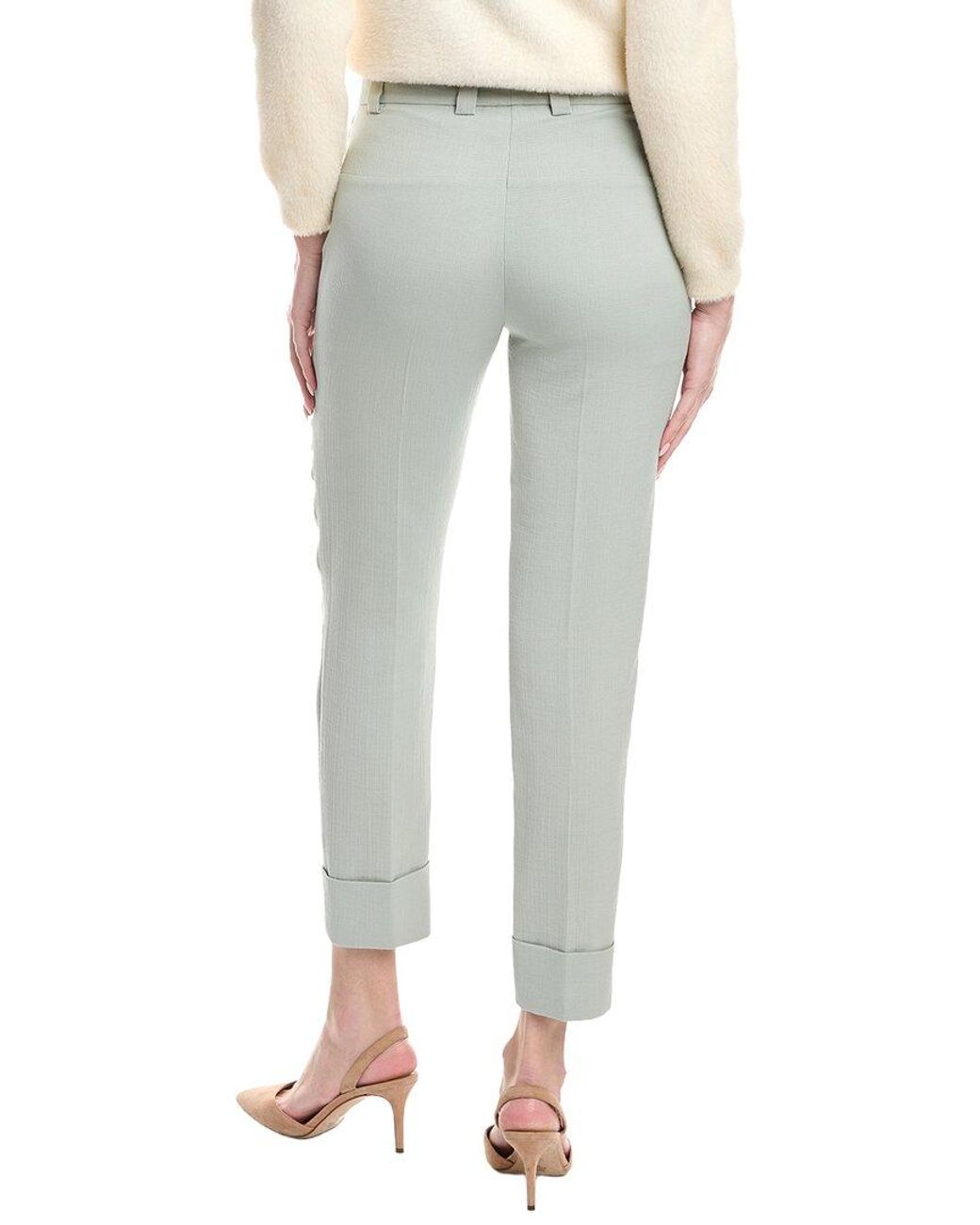Akris Green Maxima Silk & Wool-Blend Pant
